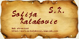Sofija Kalaković vizit kartica